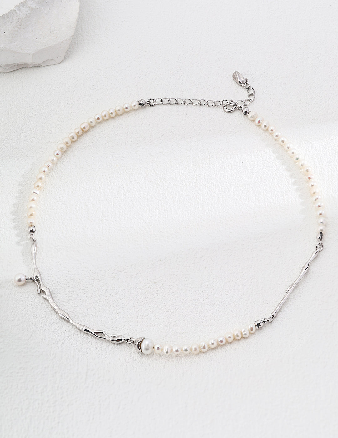 S925& Fresh Water Pearl Necklace(adjustable)