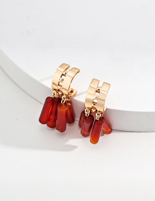 S925 Agate Earrings