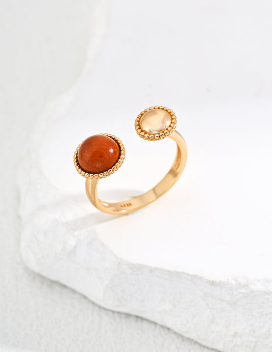 S925 Red Stone Ring